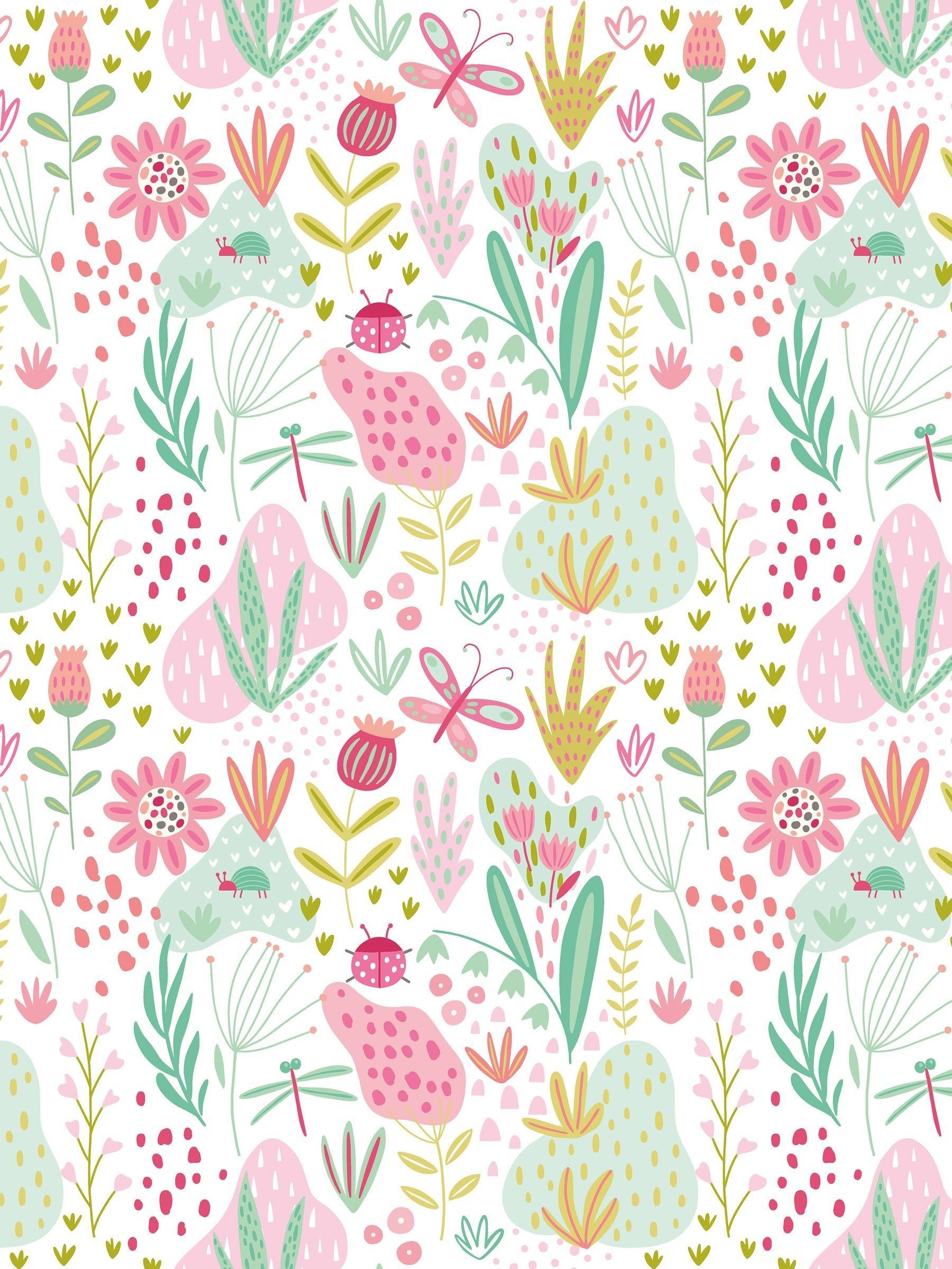 Hoopla Walls wallpaper sample Candy Apples Bug Garden A4 - British product