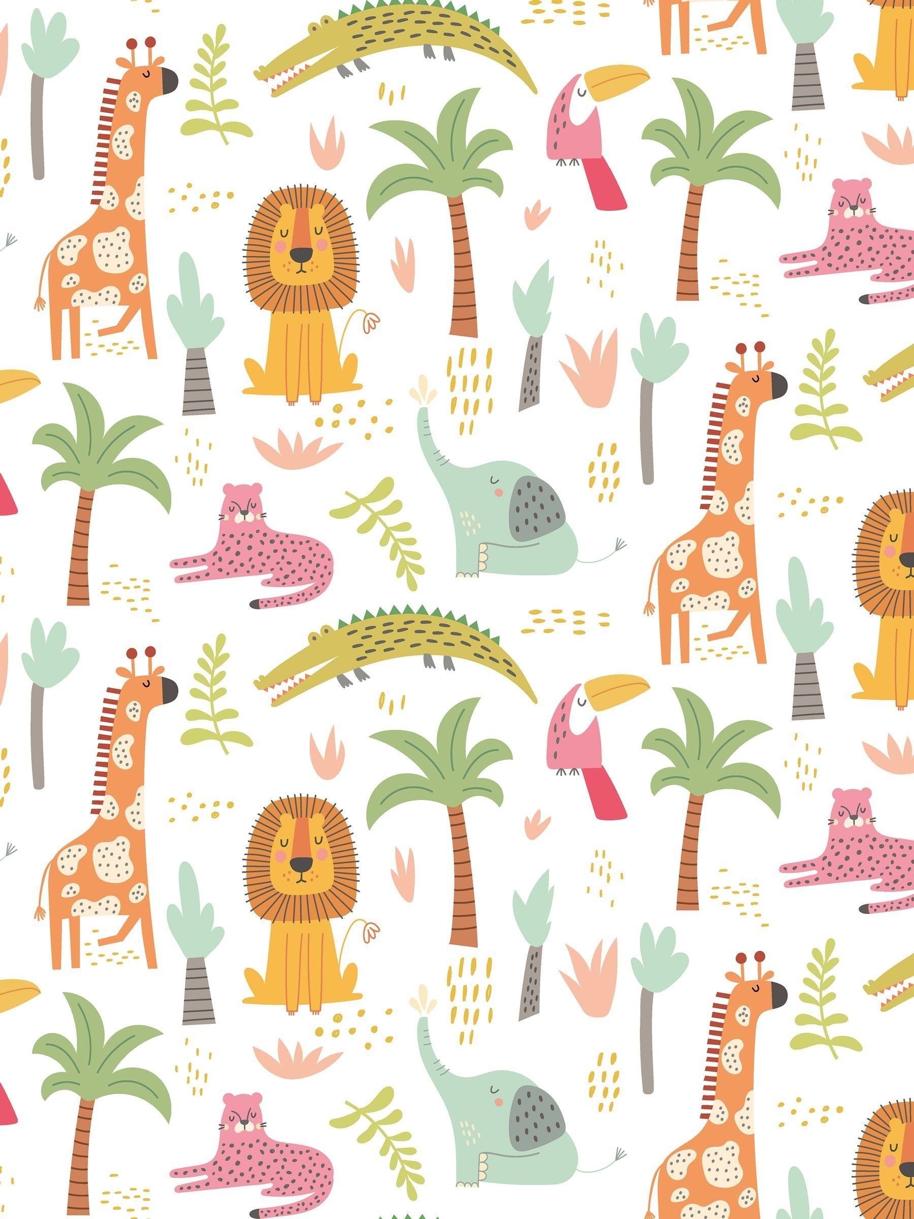 Hoopla Walls Safari Boogie A4 wallpaper sample, imported from the UK
