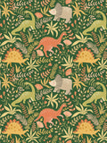 Hoopla Walls Olive Jungle Jurassic Party A4 Wallpaper Sample