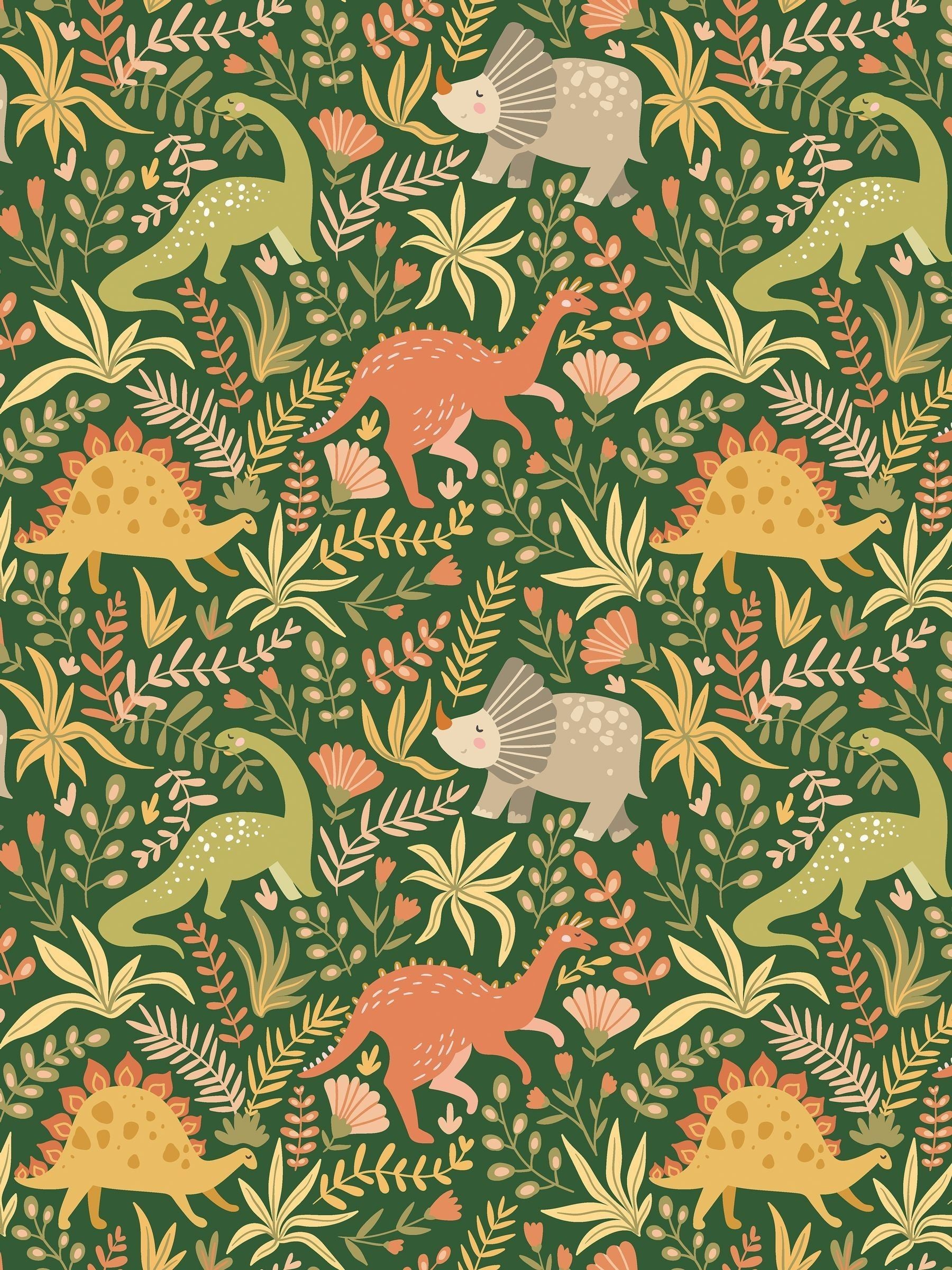 Hoopla Walls Jurassic Party wallpaper sample A4, imported from the UK