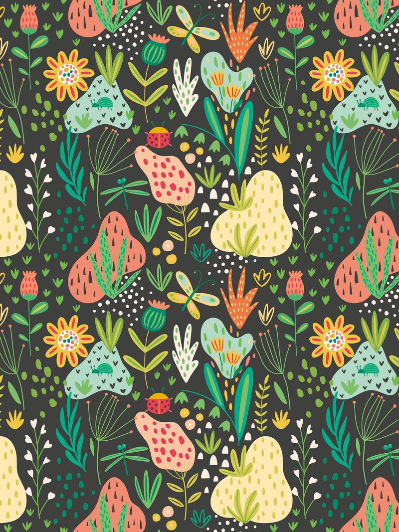 Hoopla Walls Marmalade Twist Bug Garden A4 Wallpaper Sample