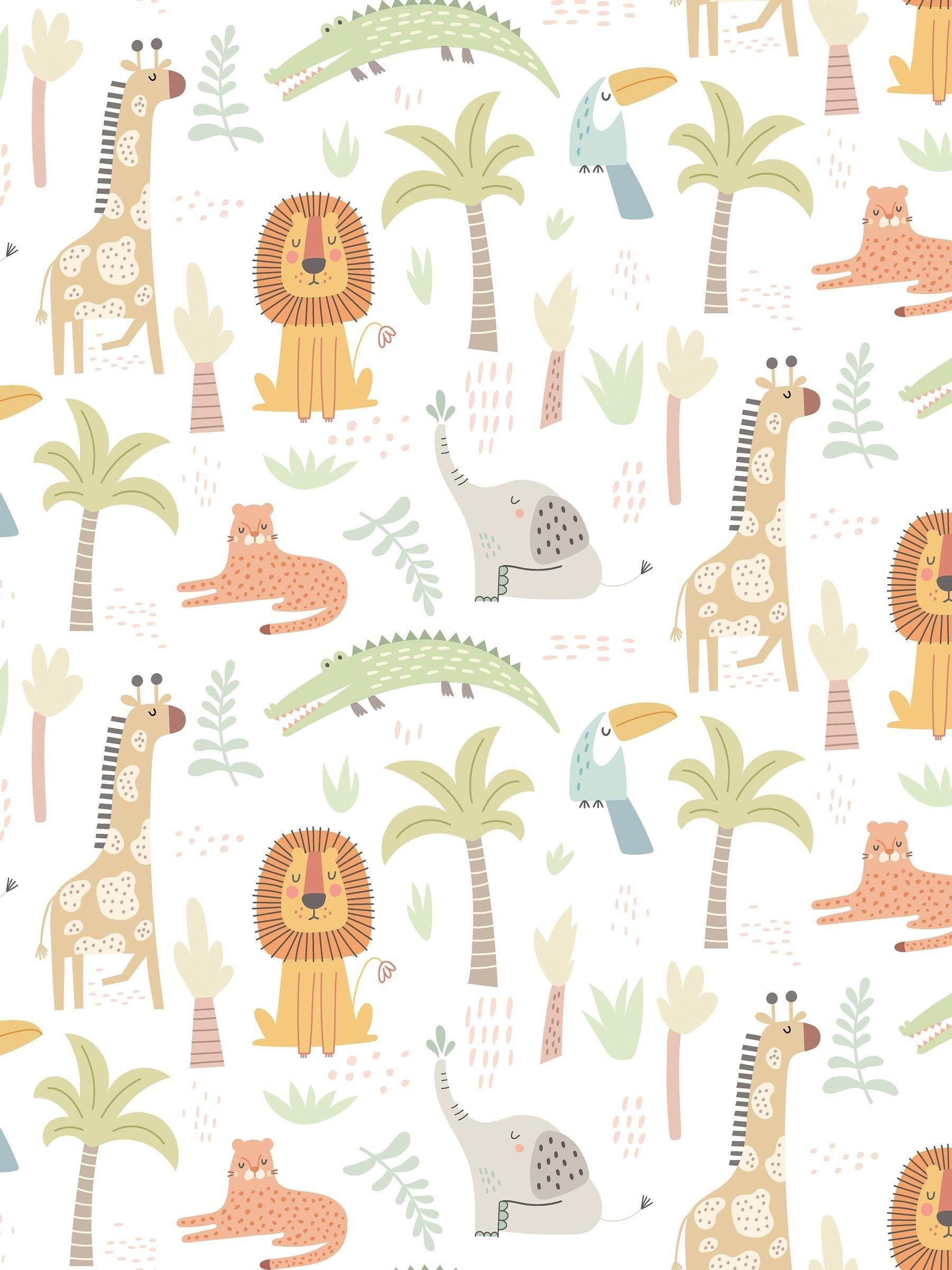 Hoopla Walls Safari Boogie A4 wallpaper sample, imported from the UK