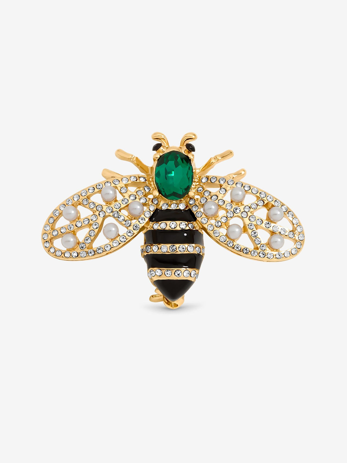 Gold Plated and Crystal Bumble Bee Brooch in Gift Box