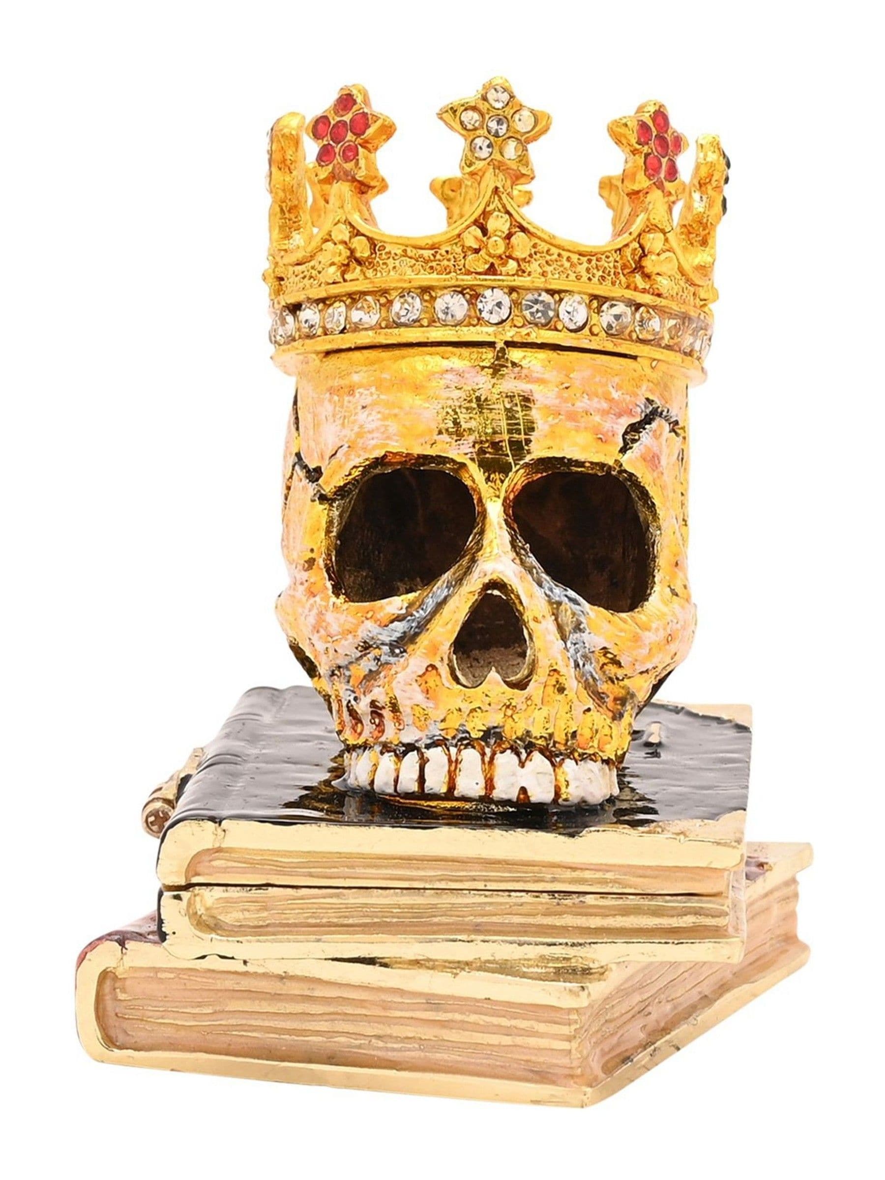 Widdop gothic skull jewellery box with crown 7.5cm (British brand)
