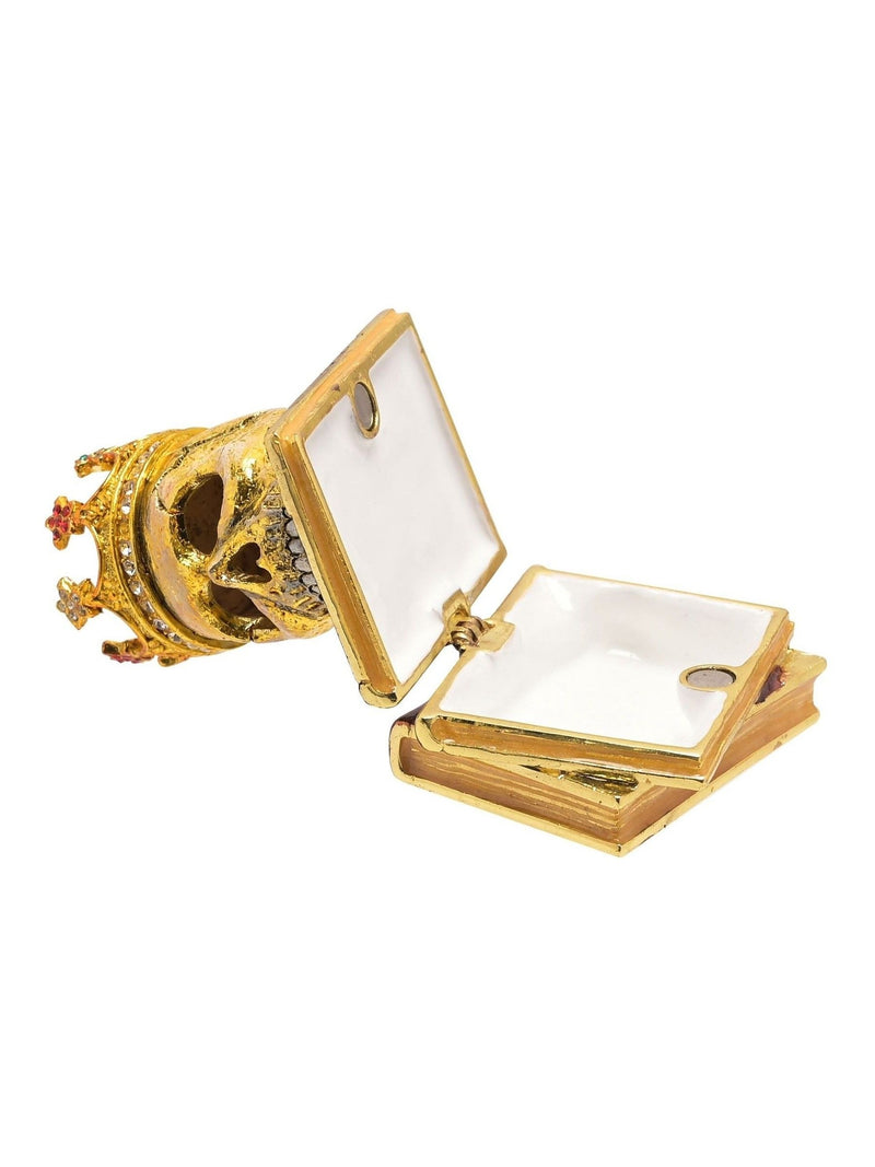 Widdop gothic skull jewellery box with crown 7.5cm (British brand)