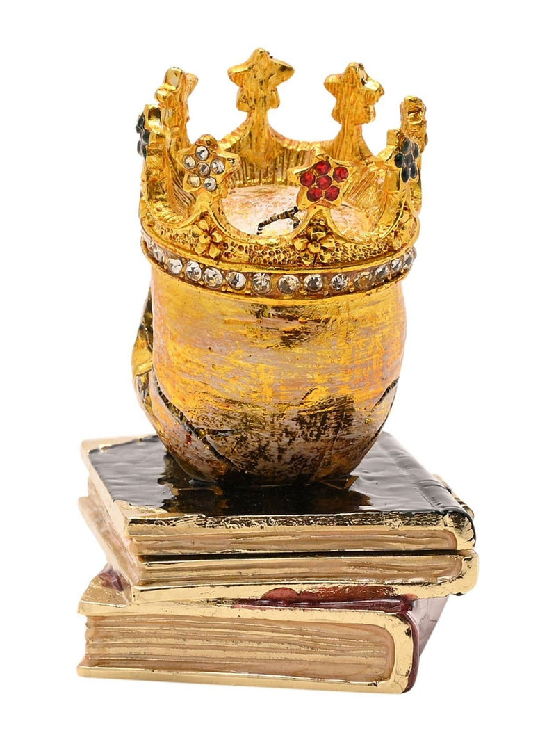 Widdop gothic skull jewellery box with crown 7.5cm (British brand)