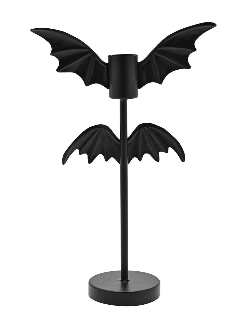 Widdop double bat candlestick holder matte black 30cm, imported from the UK