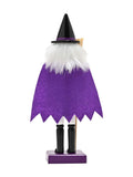 Widdop wooden nutcracker witch ornament purple 10 inch, imported from the UK
