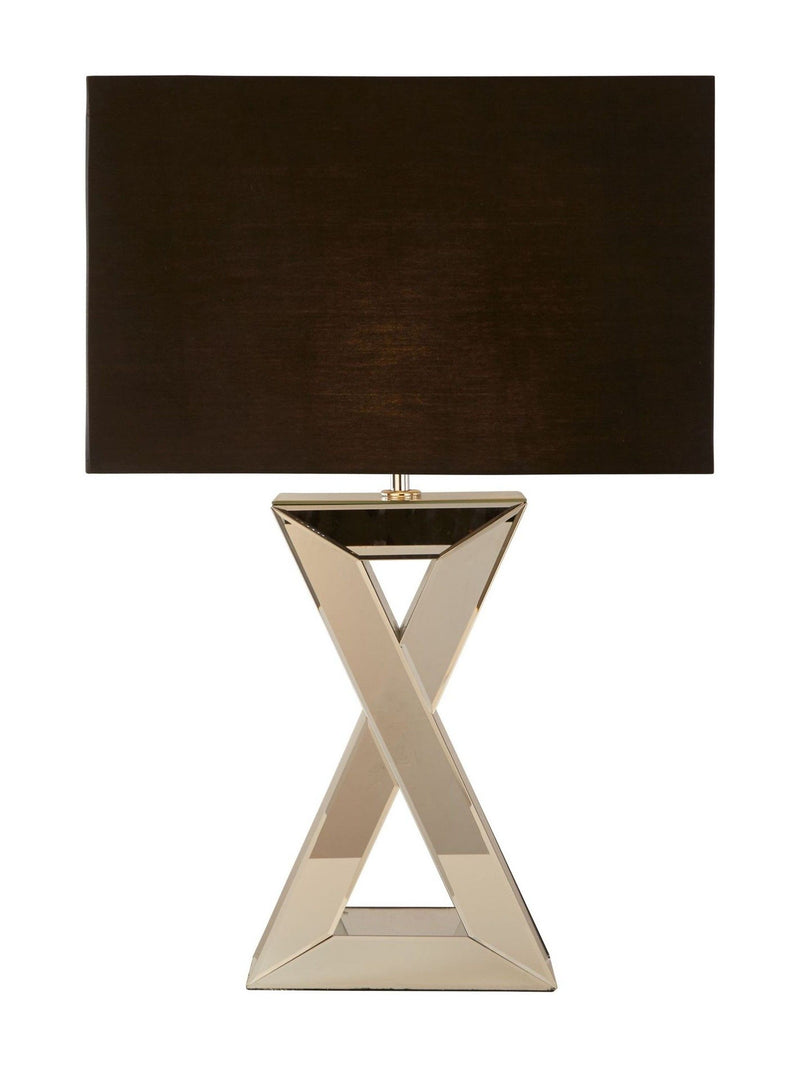 Searchlight Chrome Xylo Table Lamp with black shade - British product
