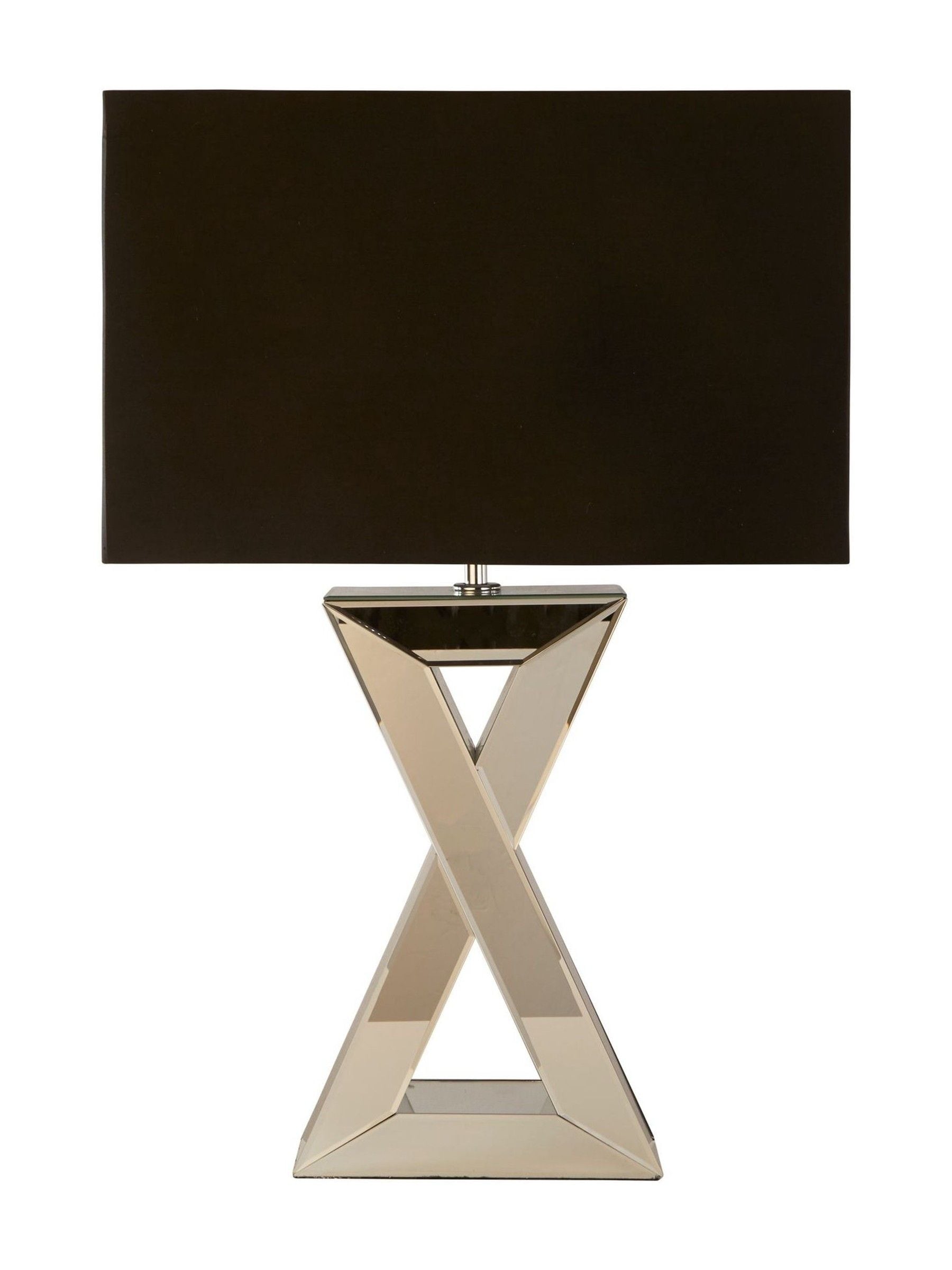 Searchlight Chrome Xylo Table Lamp with black shade - British product