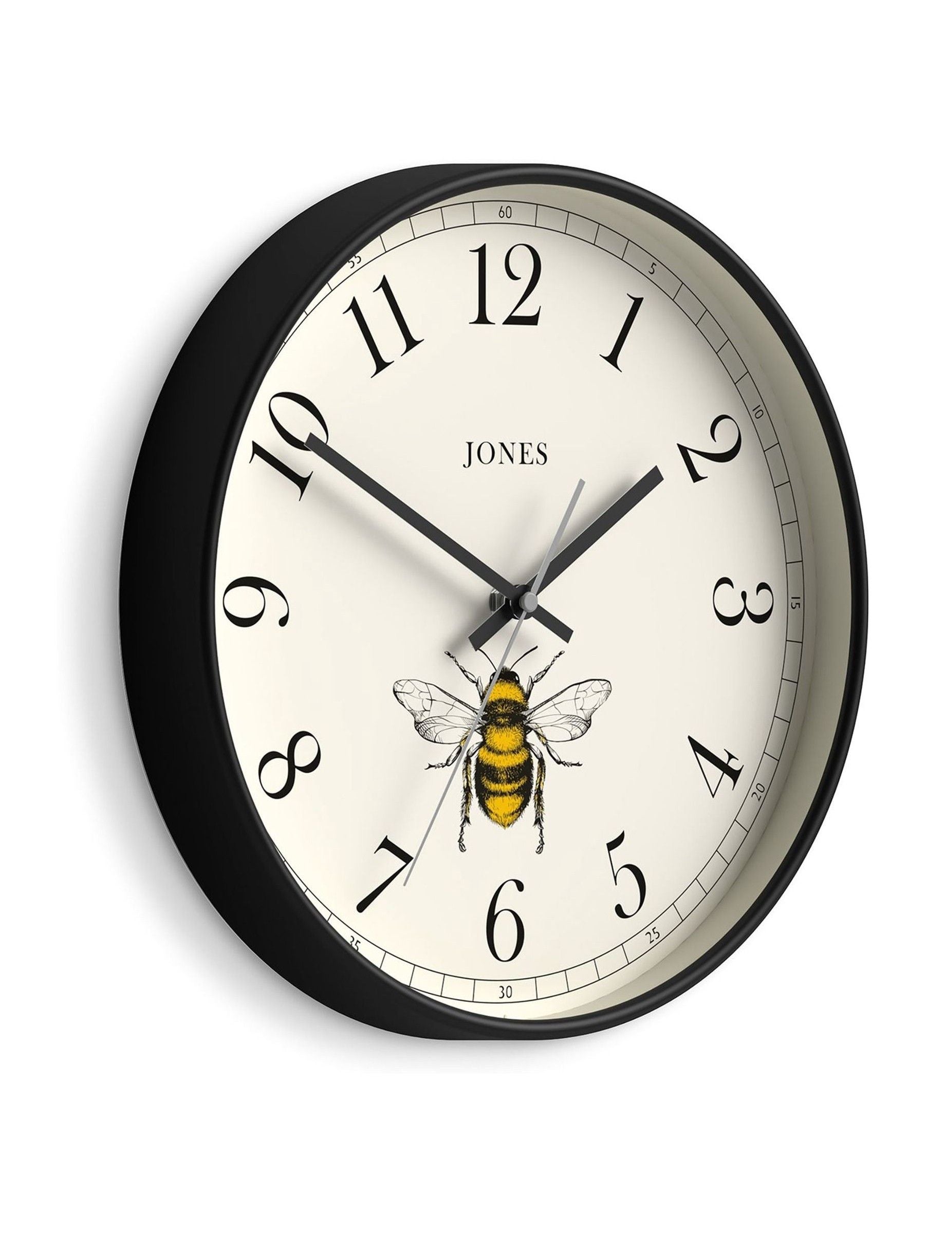Jones Clocks Black Bee Wall Clock 30cm, UK version