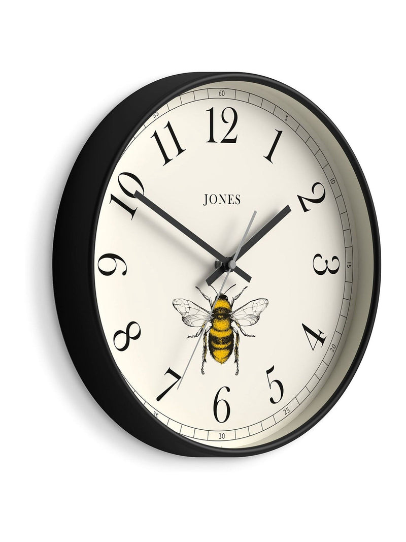 Jones Clocks Black Bee Wall Clock 30cm, UK version