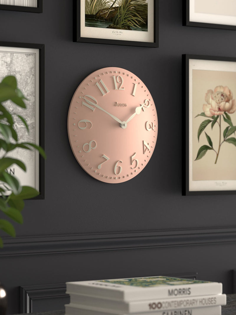 Jones Clocks Rose Pink Betty Convex Wall Clock 30cm