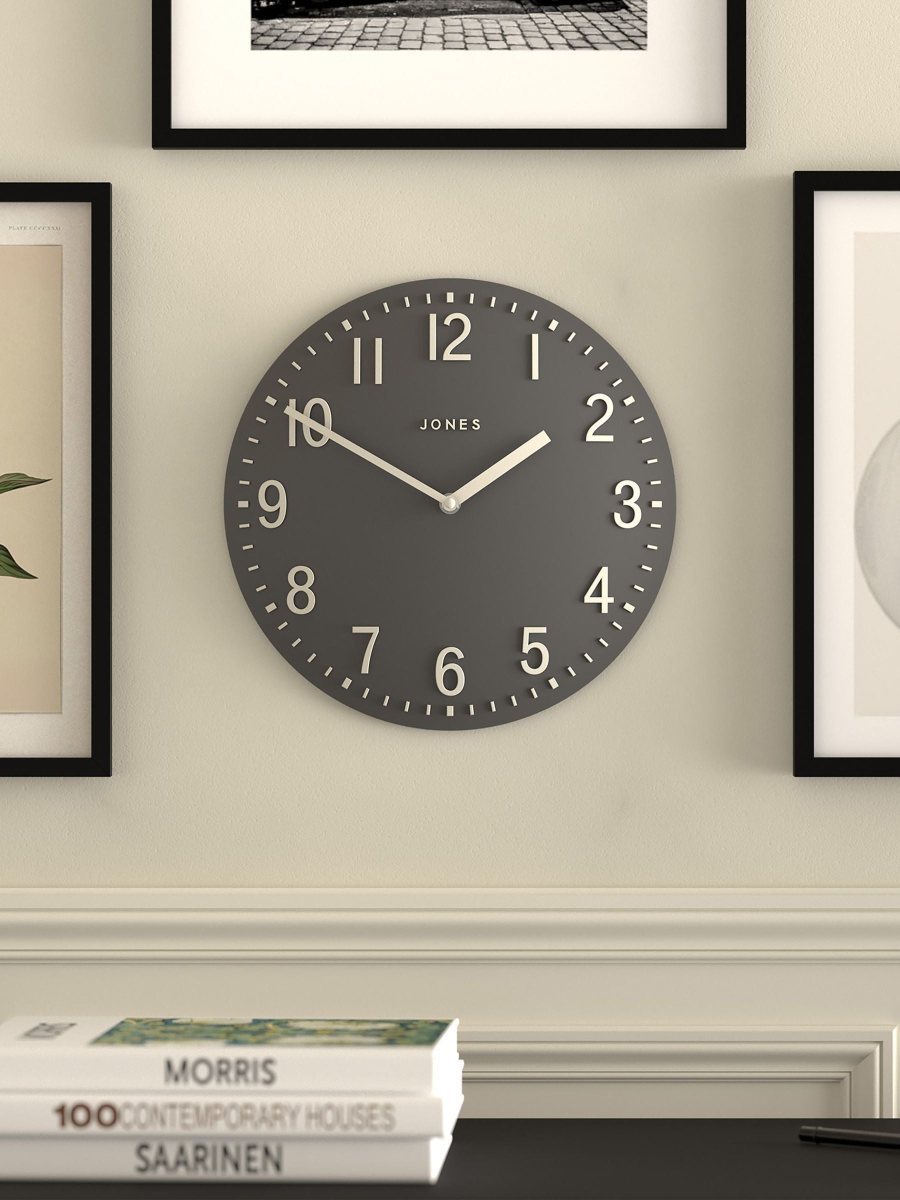 Jones Clocks Blizzard Grey Chilli Convex wall clock 30cm, UK version