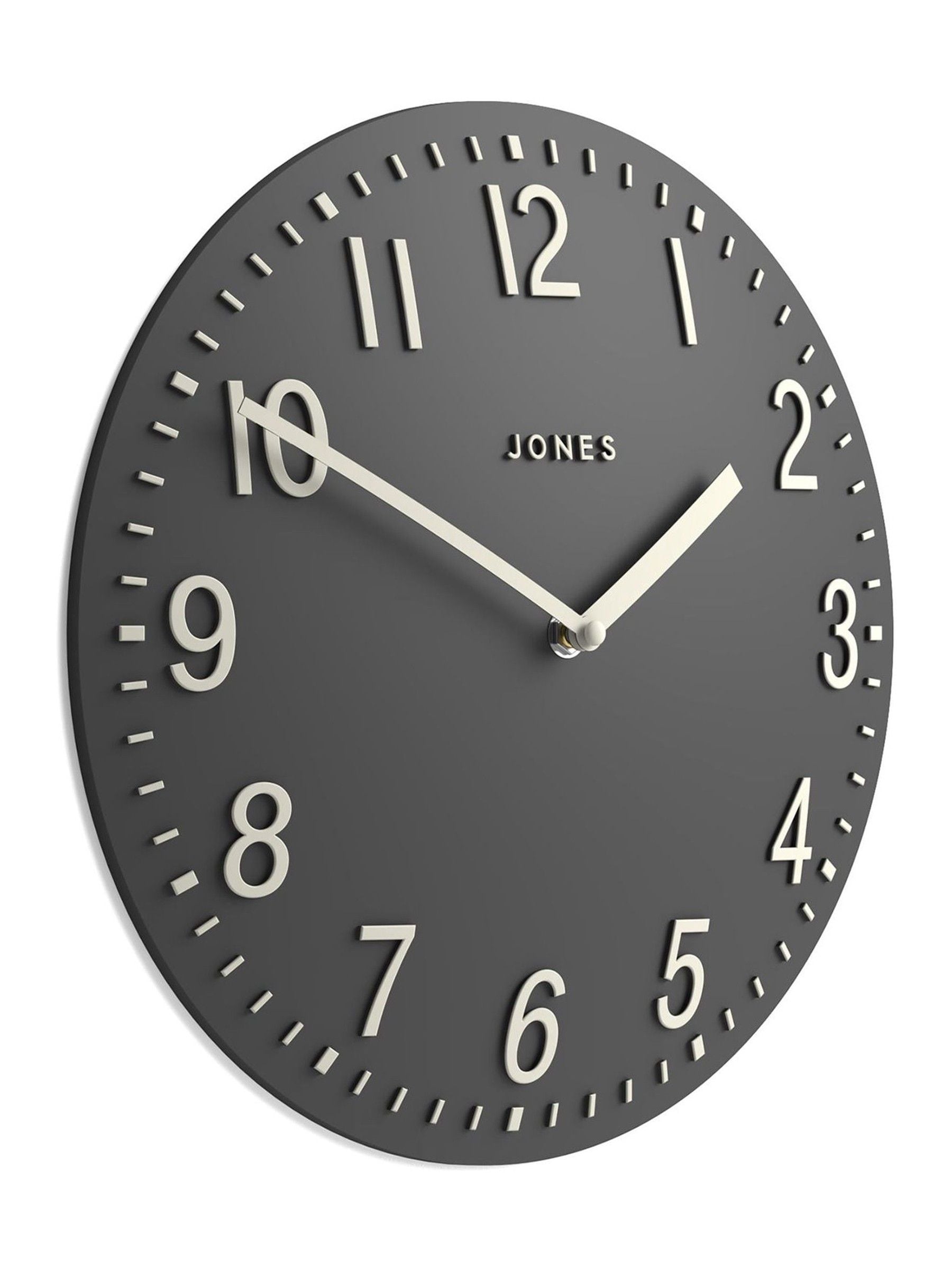Jones Clocks Blizzard Grey Chilli Convex Wall Clock 30cm