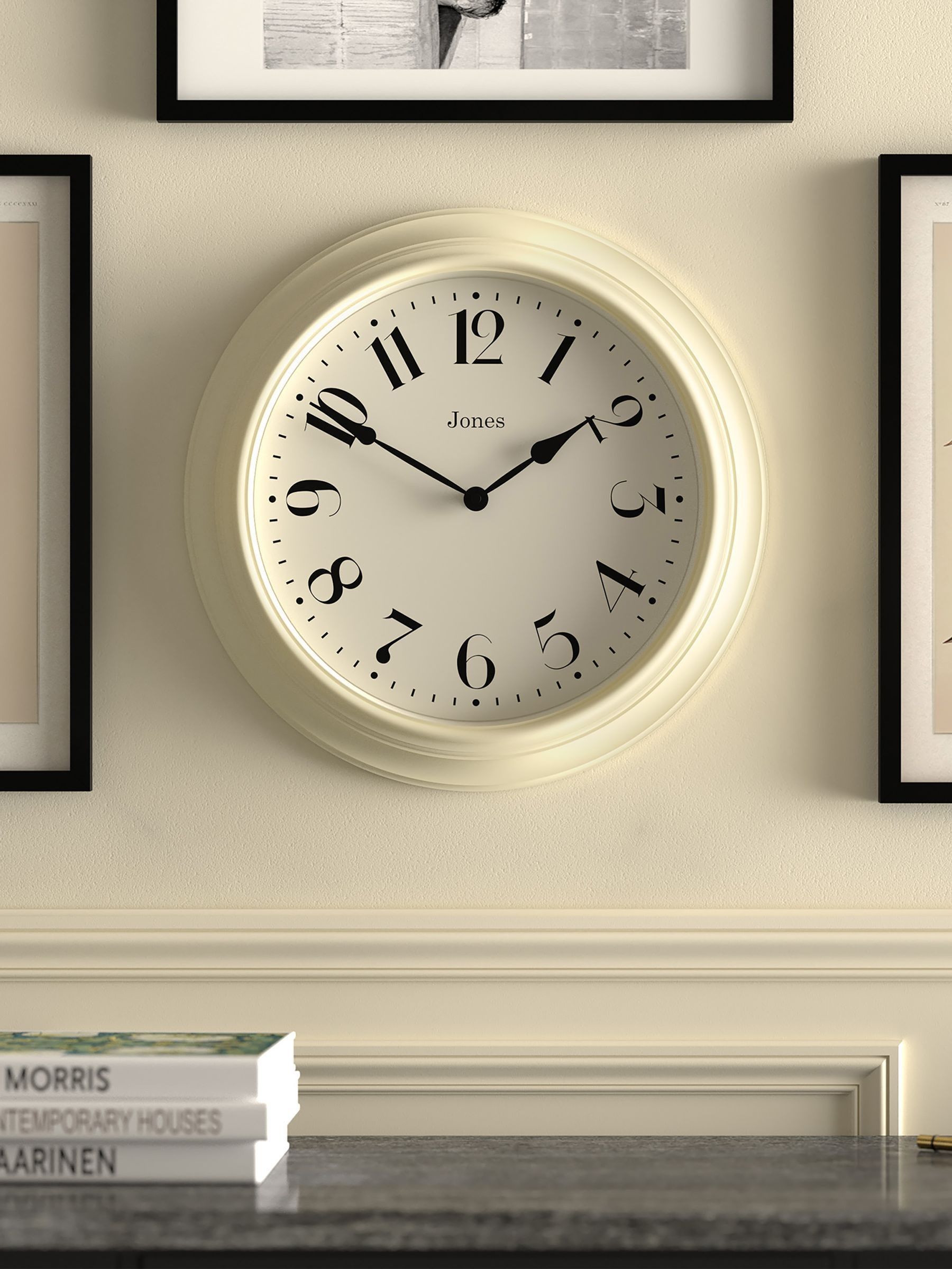 Jones Clocks cream Fenchurch wall clock 40cm, UK version