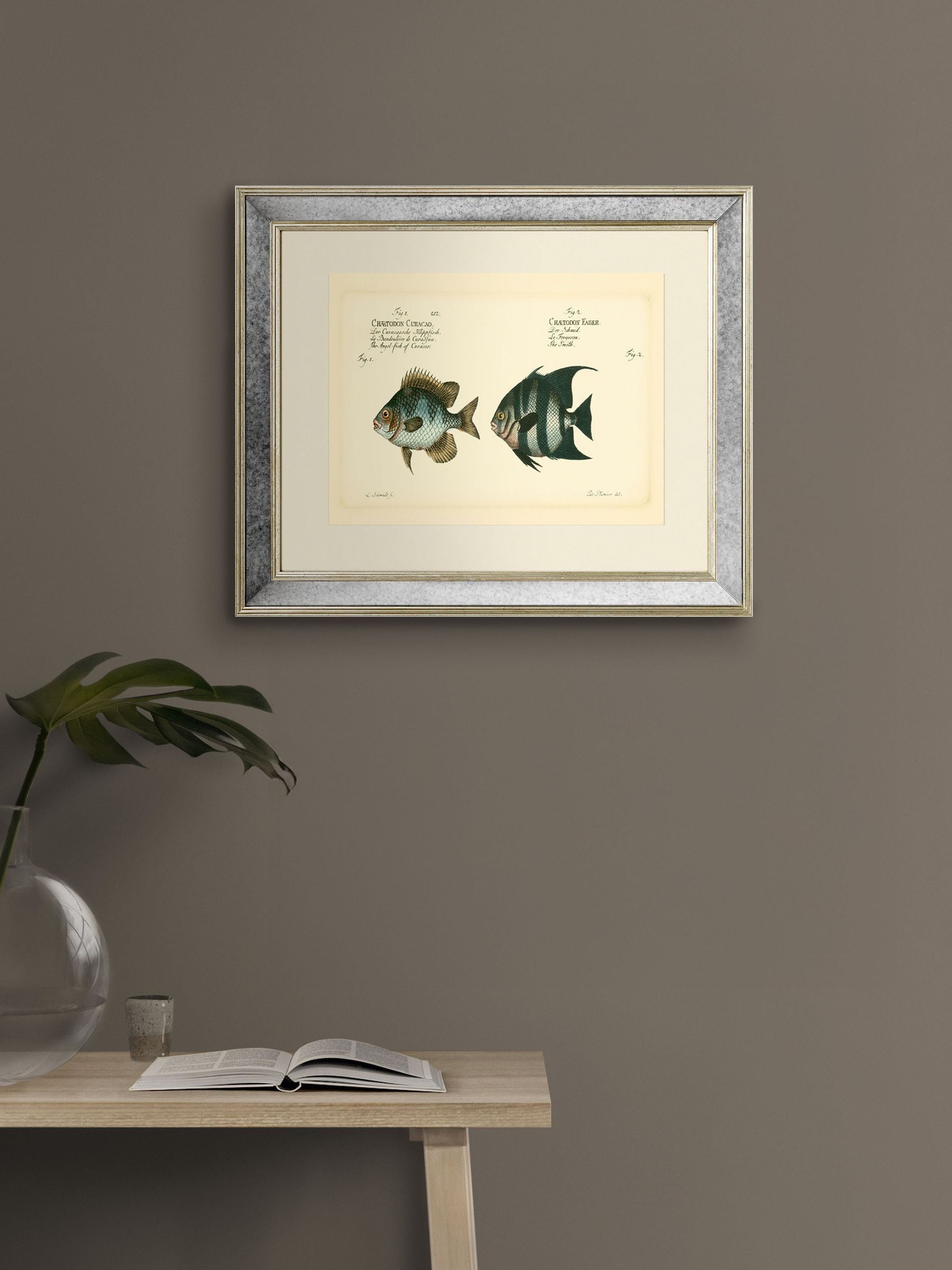 Brookpace Lascelles antique fish mirror 40x50cm, UK version