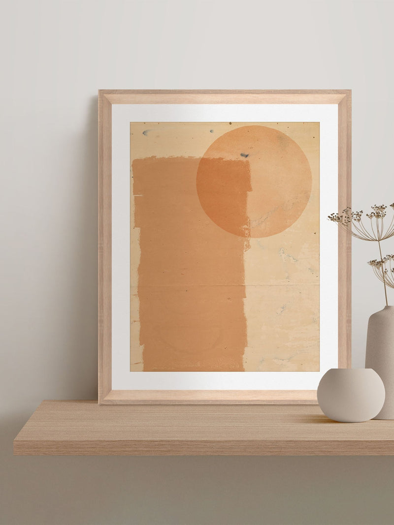 Brookpace Lascelles Sunset Abstract Scandi Wall Art in natural wood frame 40 x 50cm - British product