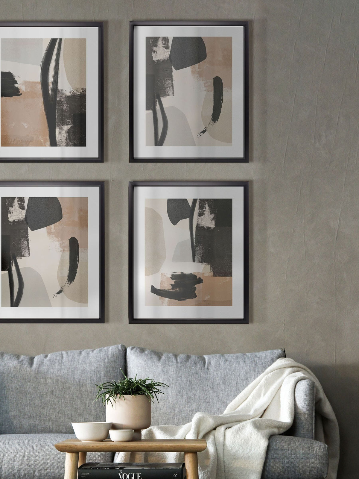 Brookpace Lascelles abstract wall art Arrangement III 50x61cm - British product