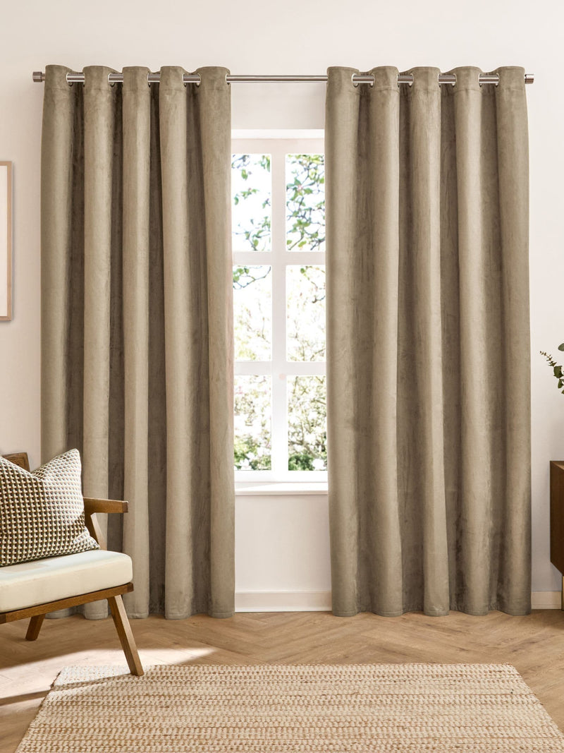 Furn Mocha Verso Reversible 100% Blackout Eyelet Curtains