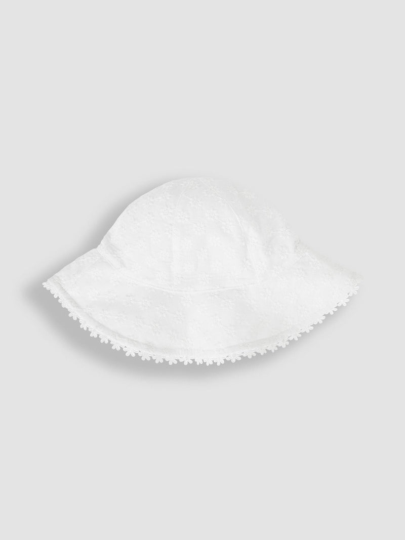 JoJo Maman Bébé chalk white floppy sun hat - British product
