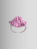 JoJo Maman Bébé pink strawberry check floppy sun hat - British product