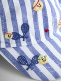 JoJo Maman Bébé ecru striped baby cap (British brand)