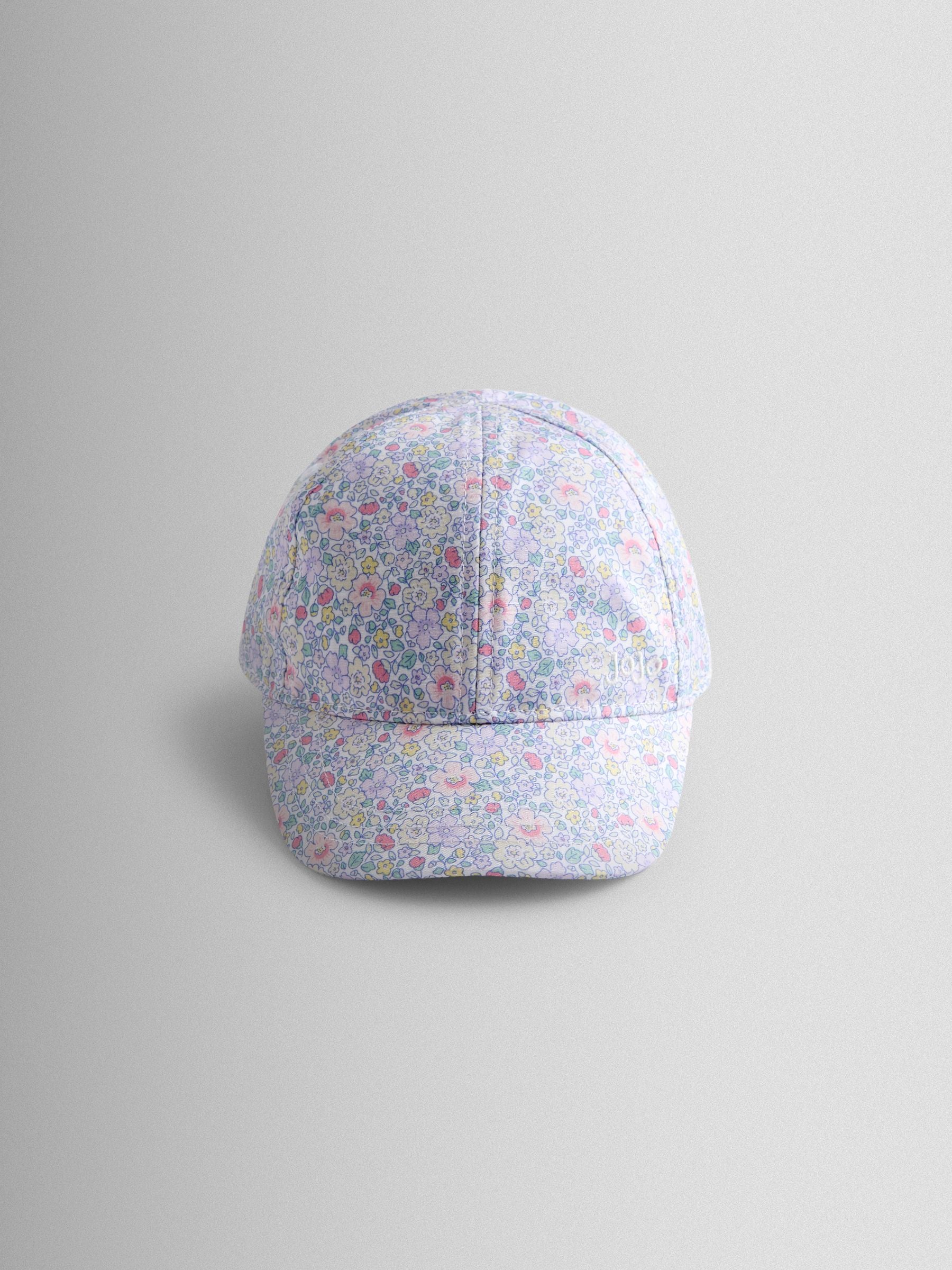 JoJo Maman Bébé lilac floral cap, imported from the UK