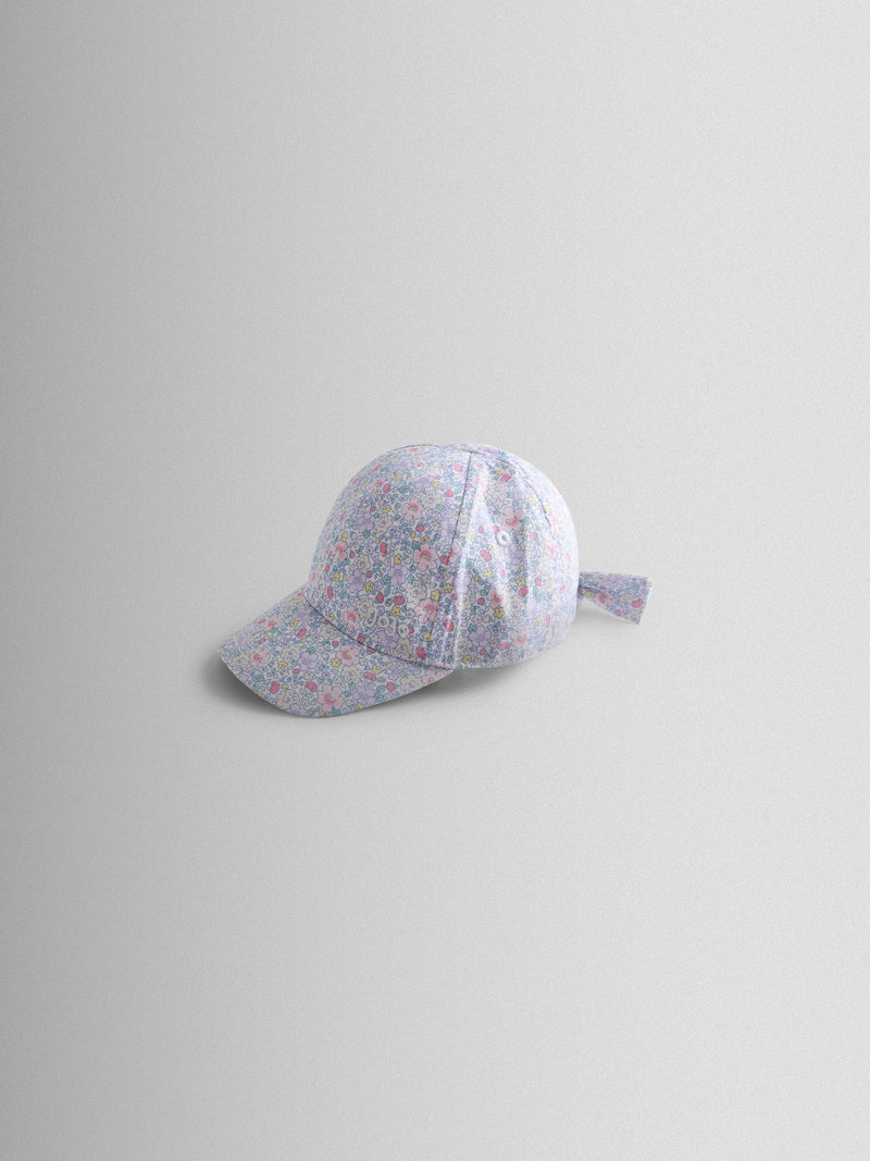 JoJo Maman Bébé lilac floral cap, imported from the UK