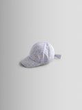 JoJo Maman Bébé lilac floral cap, imported from the UK