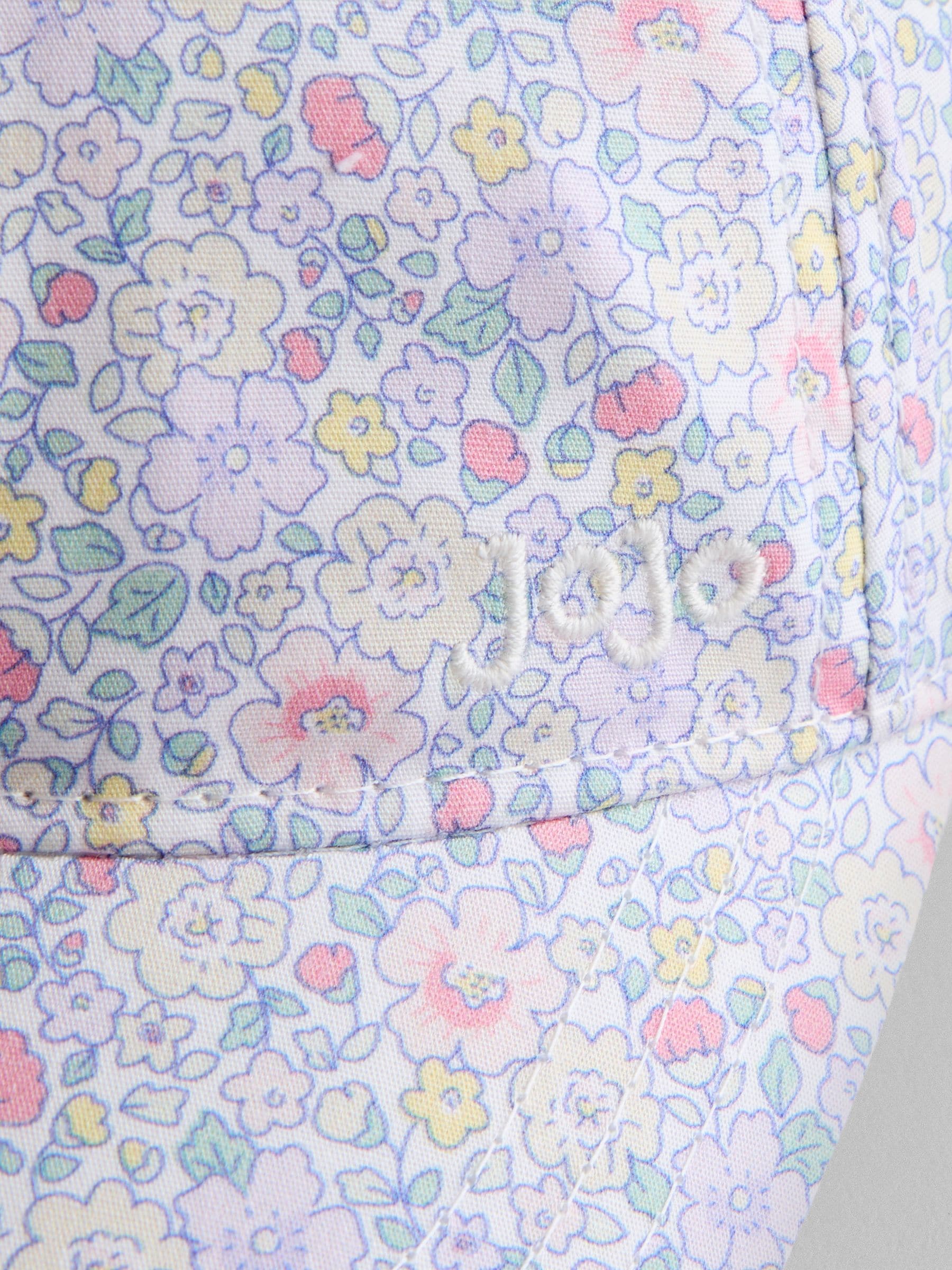 JoJo Maman Bébé lilac floral cap, imported from the UK