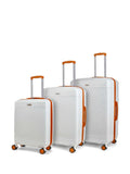 Rock Luggage White Orange Love Island 3 Piece Suitcase Set