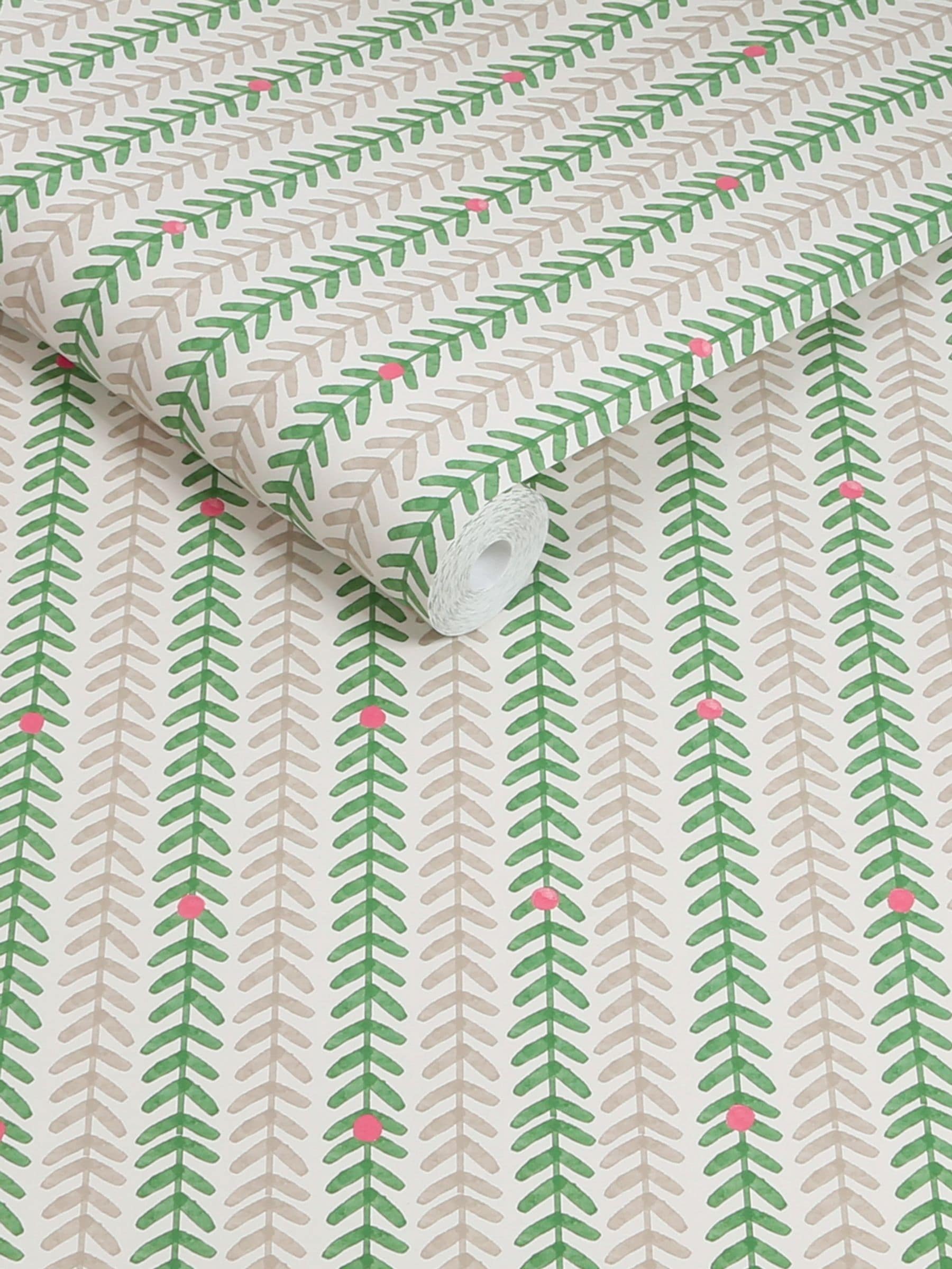 Wallpaper sample Painterly Stripe Green A4 - British product