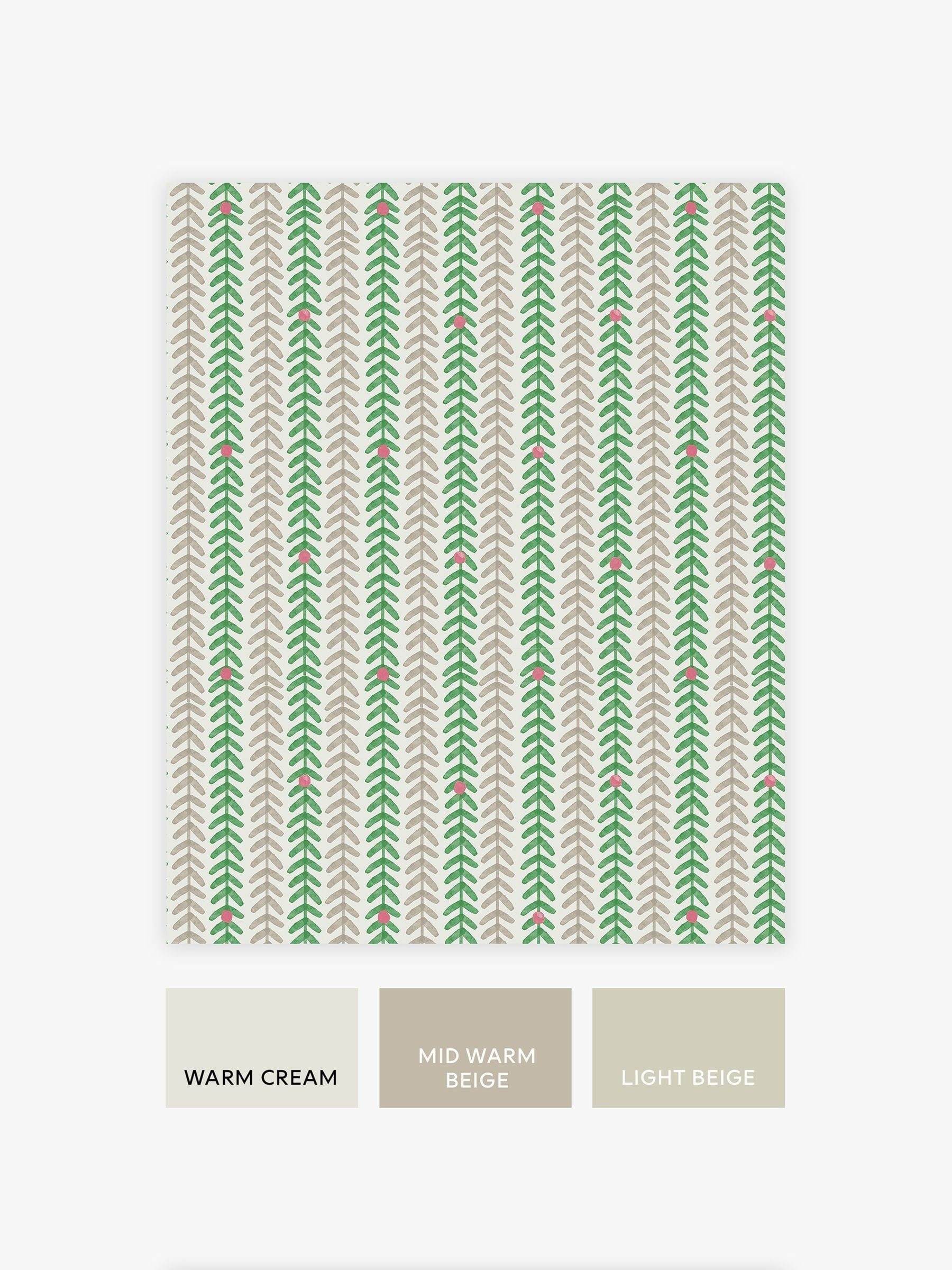 Wallpaper sample Painterly Stripe Green A4 - British product