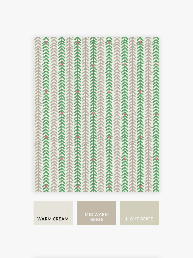 Wallpaper sample Painterly Stripe Green A4 - British product
