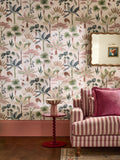 Pastel Oasis Palm wallpaper sample A4, imported from the UK