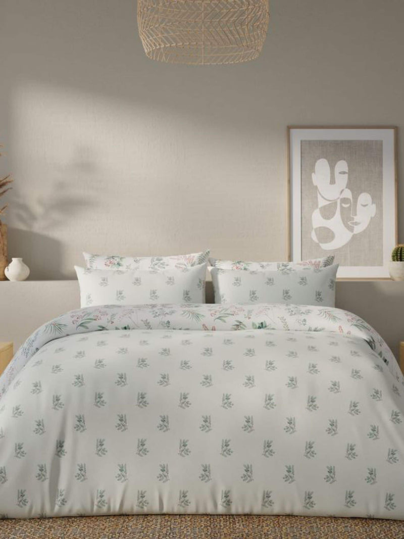 Vantona natural sprig brushed cotton quilt cover set (British brand)
