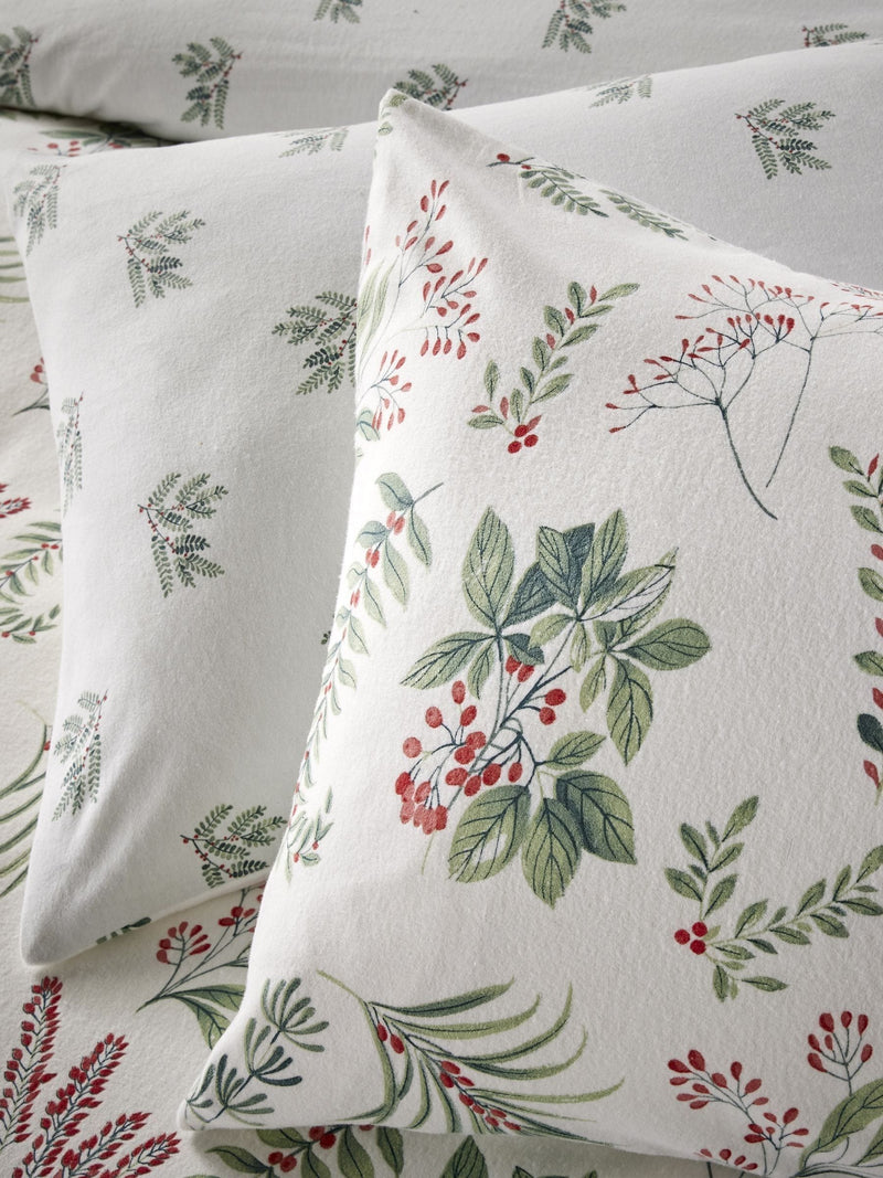 Vantona natural sprig brushed cotton quilt cover set (British brand)
