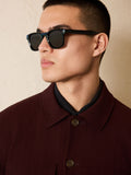 Black preppy chunky polarised sunglasses, UK version