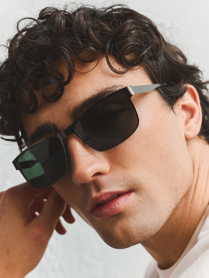 Gunmetal grey rectangular sunglasses - British product