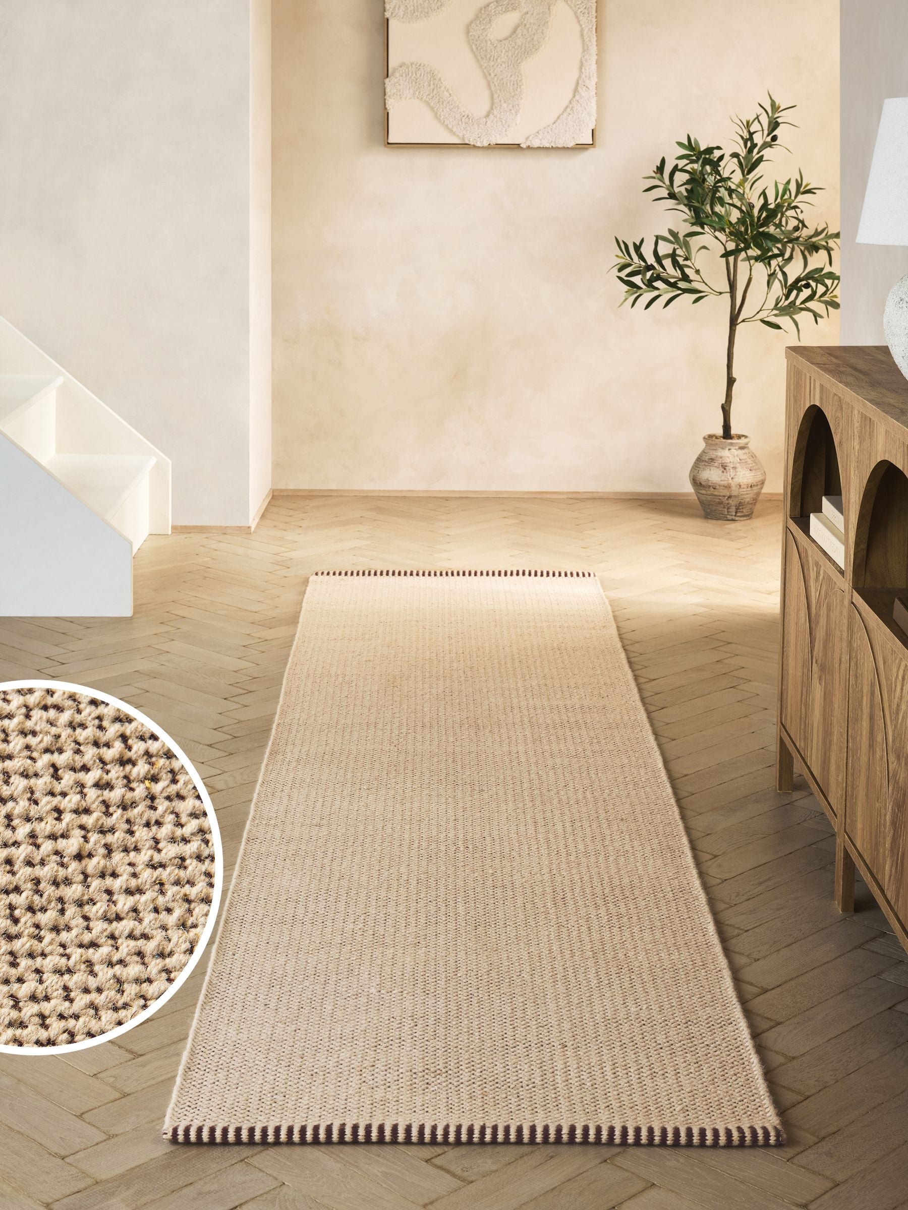 Natural Washable Wool Runner