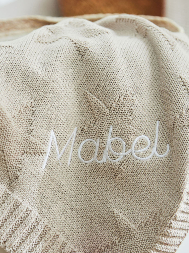 My 1st Years oatmeal star jacquard baby blanket, UK version