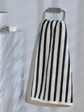 Black and white stripe cotton towel, imported from the UK