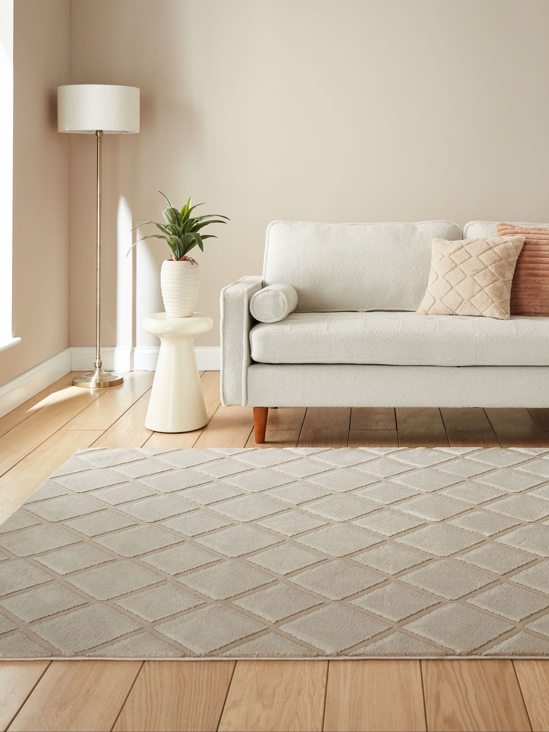 Catherine Lansfield modern geometric rug, machine washable - British product