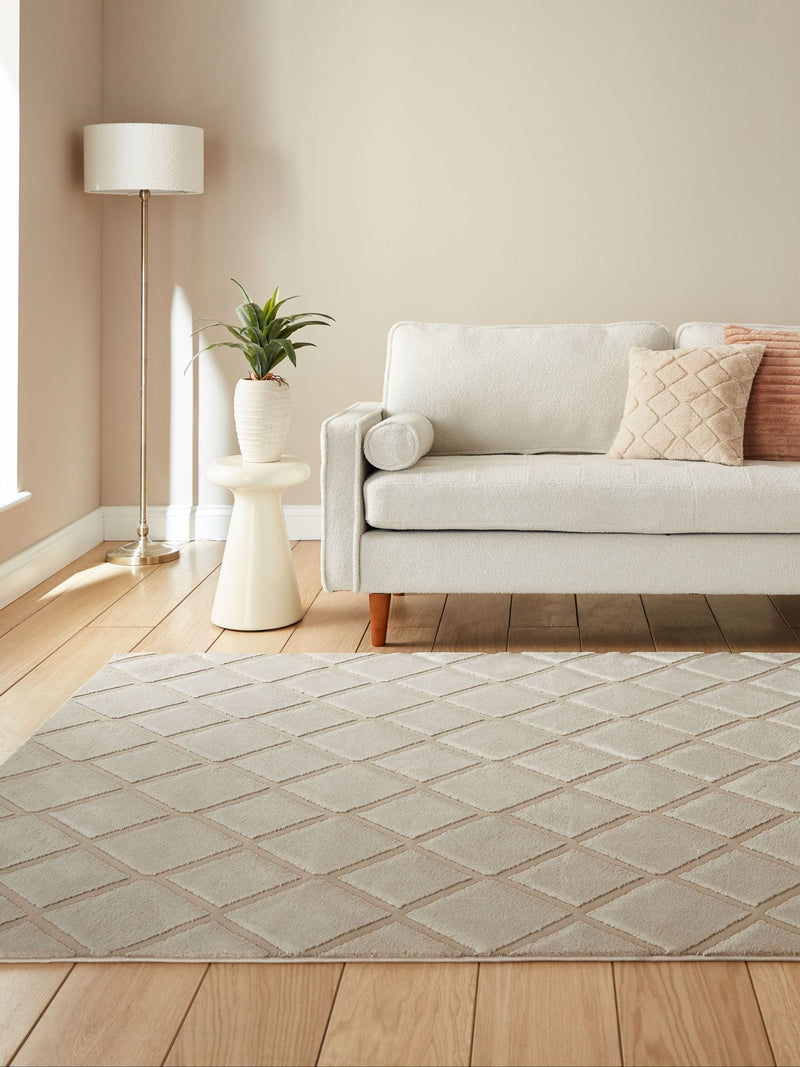 Catherine Lansfield modern geometric rug, machine washable - British product