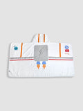 JoJo Maman Bébé white personalised space astronaut hooded towel (British brand)