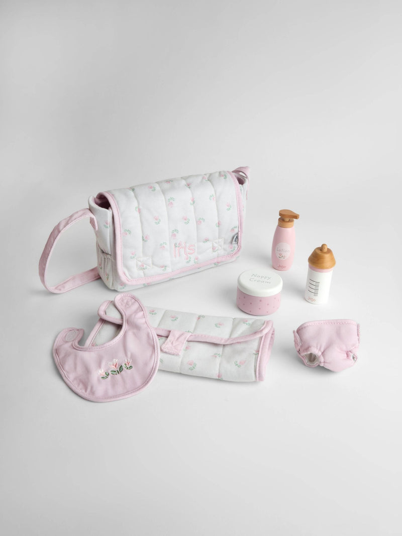 JoJo Maman Bébé personalised baby doll changing bag, imported from the UK