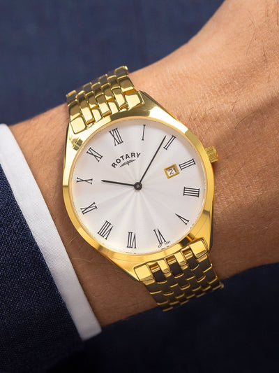 Next Rotary Gold Tone Ultra Slim Bracelet Watch- Buy online at McGrocer