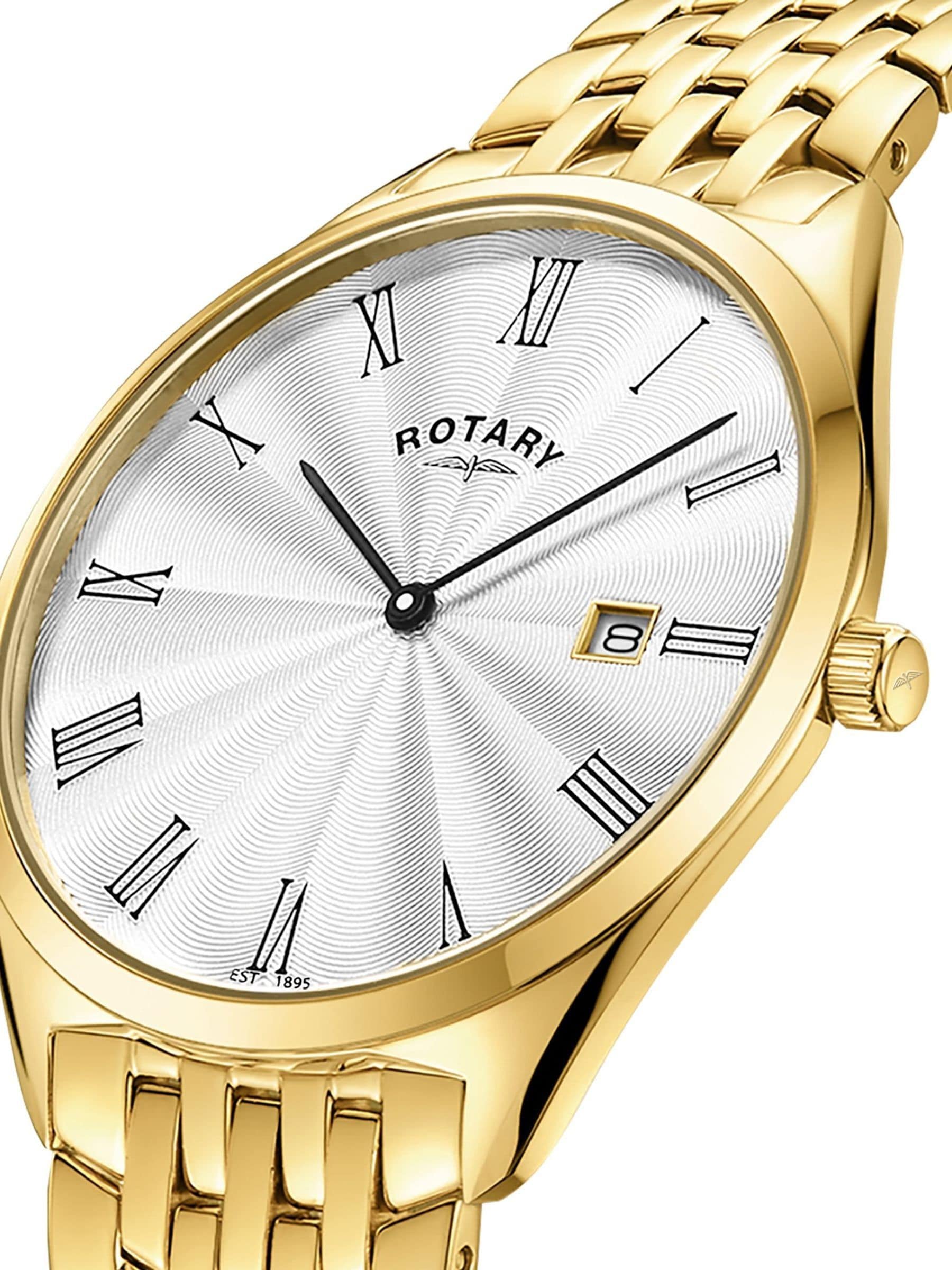 Rotary Ultra Slim gold tone bracelet watch, UK version