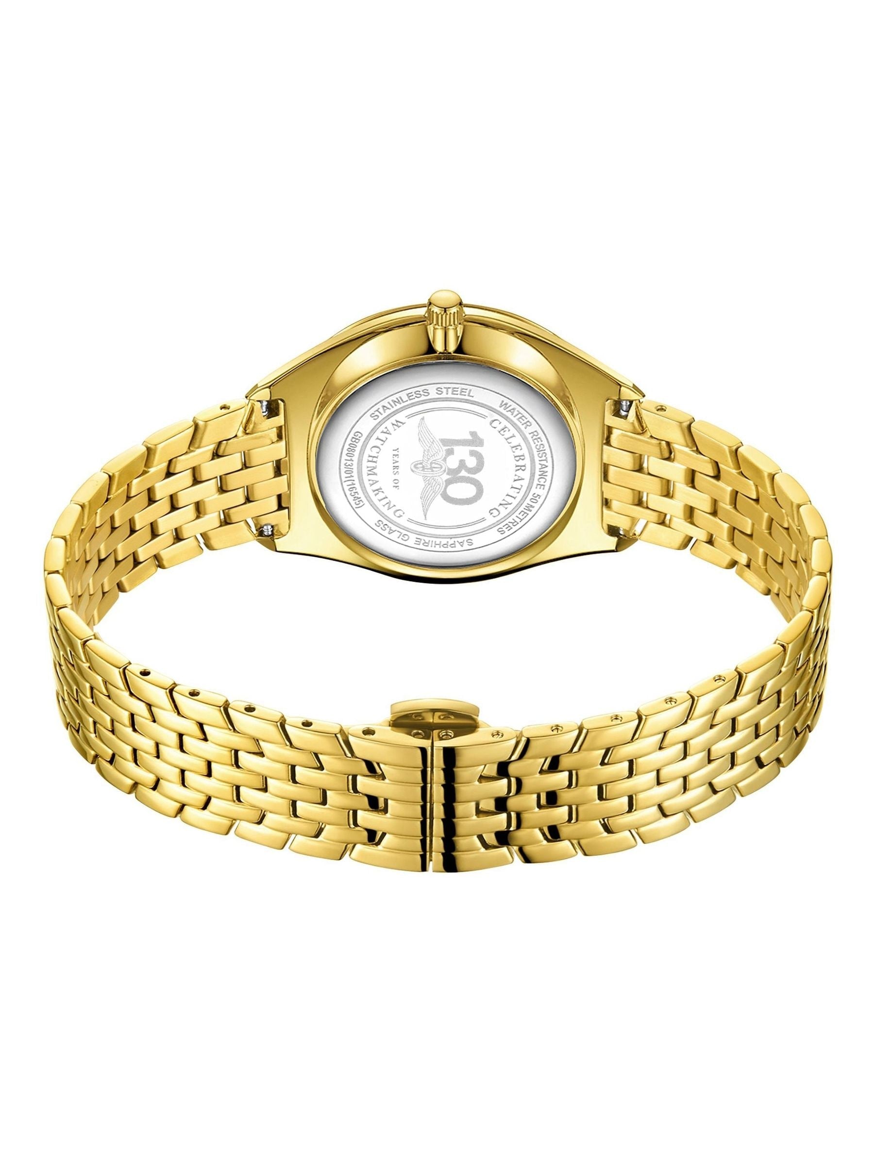 Rotary Ultra Slim gold tone bracelet watch, UK version